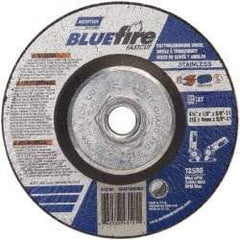 Norton - 30 Grit, 4-1/2" Wheel Diam, 1/8" Wheel Thickness, Type 27 Depressed Center Wheel - Zirconia Alumina, T Hardness, 13,580 Max RPM, Compatible with Angle Grinder - Eagle Tool & Supply