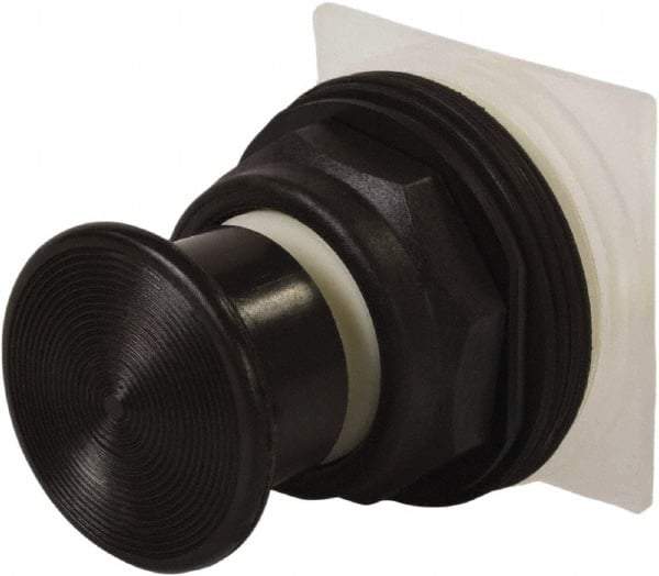 Schneider Electric - 30mm Mount Hole, Extended Straight, Pushbutton Switch Only - Black Pushbutton, Momentary (MO) - Eagle Tool & Supply