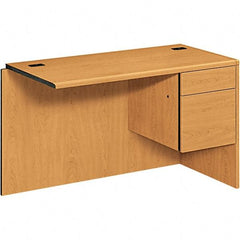 Hon - High-Pressure Laminate Workstation Desk with Center Drawer - 48" Wide x 24" Deep x 29-1/2" High, Harvest - Eagle Tool & Supply