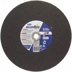 Norton - 16" 36 Grit Zirconia Alumina Cutoff Wheel - 7/64" Thick, 1" Arbor, 3,820 Max RPM, Use with Stationary Tools - Eagle Tool & Supply