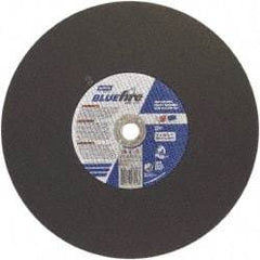 Norton - 16" 36 Grit Zirconia Alumina Cutoff Wheel - 7/64" Thick, 1" Arbor, 3,820 Max RPM, Use with Stationary Tools - Eagle Tool & Supply