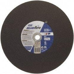 Norton - 16" 30 Grit Zirconia Alumina Cutoff Wheel - 5/32" Thick, 1" Arbor, 3,820 Max RPM, Use with Stationary Tools - Eagle Tool & Supply