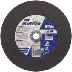 Norton - 12" 36 Grit Zirconia Alumina Cutoff Wheel - 7/64" Thick, 1" Arbor, 5,095 Max RPM, Use with Stationary Tools - Eagle Tool & Supply