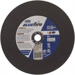 Norton - 12" 30 Grit Zirconia Alumina Cutoff Wheel - 1/8" Thick, 1" Arbor, 5,095 Max RPM, Use with Stationary Tools - Eagle Tool & Supply