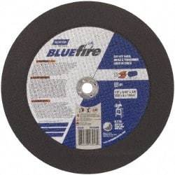 Norton - 10" 30 Grit Zirconia Alumina Cutoff Wheel - 3/32" Thick, 5/8" Arbor, 6,110 Max RPM, Use with Stationary Tools - Eagle Tool & Supply