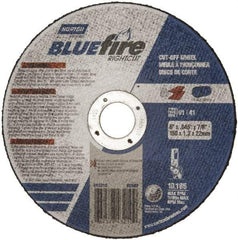 Norton - 6" 36 Grit Zirconia Alumina Cutoff Wheel - 1/16" Thick, 7/8" Arbor, 10,185 Max RPM, Use with Angle Grinders - Eagle Tool & Supply