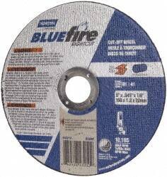 Norton - 5" 36 Grit Zirconia Alumina Cutoff Wheel - 1/16" Thick, 7/8" Arbor, 12,225 Max RPM, Use with Angle Grinders - Eagle Tool & Supply