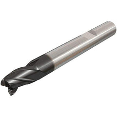 Iscar - 15.7mm, 16mm LOC, 16mm Shank Diam, 92mm OAL, 3 Flute, Solid Carbide Square End Mill - Single End, TiAlN Finish, Spiral Flute, 38° Helix, Right Hand Cut, Right Hand Flute - Eagle Tool & Supply