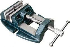 Gibraltar - 5" Jaw Opening Capacity x 2" Throat Depth, Horizontal Drill Press Vise - 5" Wide x 2" High Jaw, Stationary Base, Standard Speed, 12" OAL x 3" Overall Height, Cast Iron - Eagle Tool & Supply