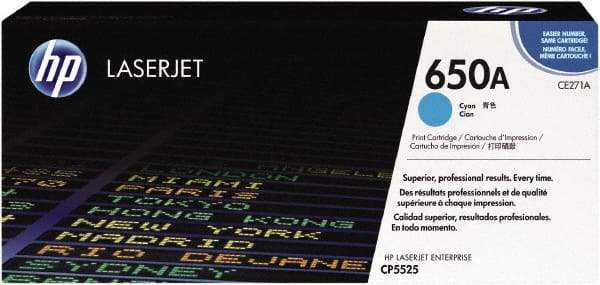 Hewlett-Packard - Cyan Toner Cartridge - Use with HP Color LaserJet Enterprise CP5525, M750 - Eagle Tool & Supply