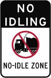 NMC - "No Idle Zone", 18" Long x 12" Wide, Aluminum Safety Sign - Use for Workplace/Safety - Eagle Tool & Supply