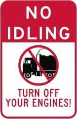 NMC - "Turn Off Your Engine", 18" Long x 12" Wide, Aluminum Safety Sign - Use for Workplace/Safety - Eagle Tool & Supply