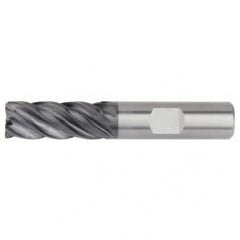 1/2x1/2x1-1/4x3 5FL Square Carbide End Mill-Round Shank-AlTiN - Eagle Tool & Supply