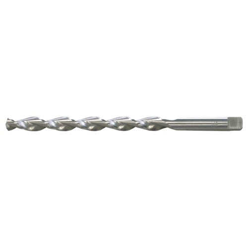 3/8 RHS / RHC HSS 135 Degree Notched Point Deep Hole Parabolic Taper Length Drill - Bright - Exact Industrial Supply