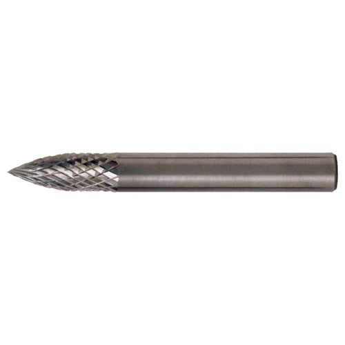 SG-42 Double Cut Solid Carbide Bur-Pointed Tree Shape - Exact Industrial Supply