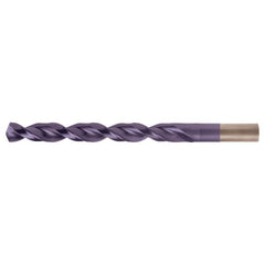 4.50mm RHS / RHC HSS-CO 8% (M42) 135 Degree Split Point Q-Cobalt Wide Land Parabolic Jobber Drill - TiAlN - Exact Industrial Supply