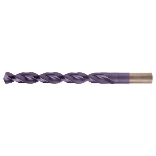1.50mm RHS / RHC HSS-CO 8% (M42) 135 Degree Split Point Q-Cobalt Wide Land Parabolic Jobber Drill - TiAlN - Exact Industrial Supply