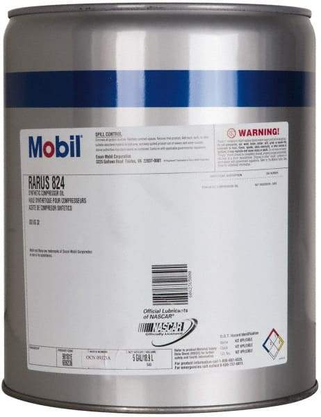 Mobil - 5 Gal Pail, ISO 32, SAE 10, Air Compressor Oil - -20°F to 400°, 29.5 Viscosity (cSt) at 40°C, 5.5 Viscosity (cSt) at 100°C - Eagle Tool & Supply