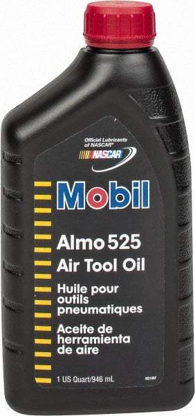 Mobil - Bottle, ISO 46, Air Tool Oil - 46 Viscosity (cSt) at 40°C, 7.3 Viscosity (cSt) at 100°C, Series Almo 525 - Eagle Tool & Supply