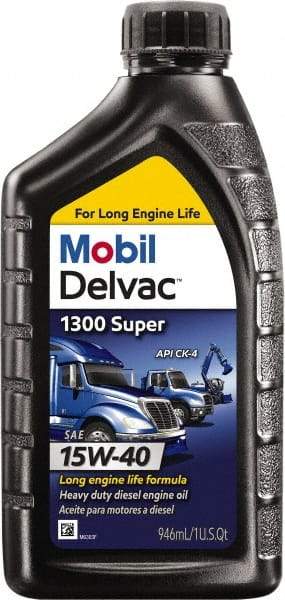 Mobil - 1 Quart Diesel Engine Oil - Grade 15W-40 - Eagle Tool & Supply