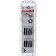 Wiha - 0.156" Hex Screwdriver Bit - 1/4" Drive, 1" OAL - Eagle Tool & Supply