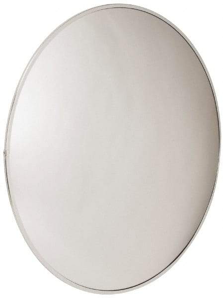 PRO-SAFE - Indoor Round Convex Safety, Traffic & Inspection Mirrors - Acrylic Lens, Laminated Hardboard Backing, 48" Diam x 3-1/4" High, 50' Max Covered Distance - Eagle Tool & Supply