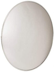 PRO-SAFE - Indoor Round Convex Safety, Traffic & Inspection Mirrors - Acrylic Lens, Laminated Hardboard Backing, 48" Diam x 3-1/4" High, 50' Max Covered Distance - Eagle Tool & Supply