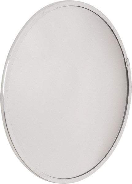 PRO-SAFE - Outdoor Round Convex Safety, Traffic & Inspection Mirrors - Acrylic Lens, Laminated Hardboard Backing, 13" Diam x 1-1/8" High, 15' Max Covered Distance - Eagle Tool & Supply