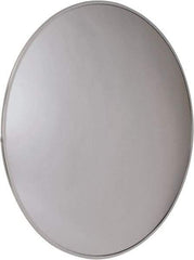 PRO-SAFE - Outdoor Round Convex Safety, Traffic & Inspection Mirrors - Acrylic Lens, Laminated Hardboard Backing, 36" Diam x 2-3/8" High, 38' Max Covered Distance - Eagle Tool & Supply