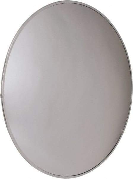 PRO-SAFE - Outdoor Round Convex Safety, Traffic & Inspection Mirrors - Acrylic Lens, Laminated Hardboard Backing, 48" Diam x 3-1/4" High, 50' Max Covered Distance - Eagle Tool & Supply