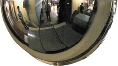 PRO-SAFE - Indoor & Outdoor Half Dome Dome Safety, Traffic & Inspection Mirrors - Acrylic Lens, Fiberboard Backing, 18" Diam x 8-1/4" High, 20' Max Covered Distance - Eagle Tool & Supply