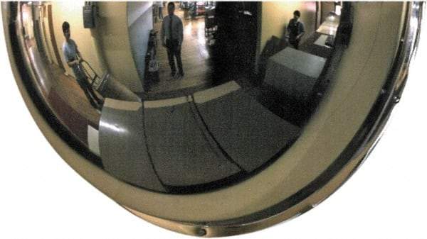 PRO-SAFE - Indoor & Outdoor Half Dome Dome Safety, Traffic & Inspection Mirrors - Acrylic Lens, Fiberboard Backing, 26" Diam x 10-1/8" High, 28' Max Covered Distance - Eagle Tool & Supply