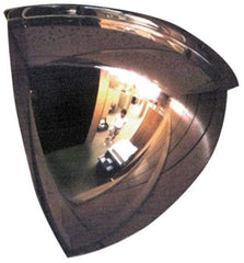 PRO-SAFE - Indoor & Outdoor Quarter Dome Dome Safety, Traffic & Inspection Mirrors - Acrylic Lens, 36" Diam x 16-1/2" High, 31' Max Covered Distance - Eagle Tool & Supply