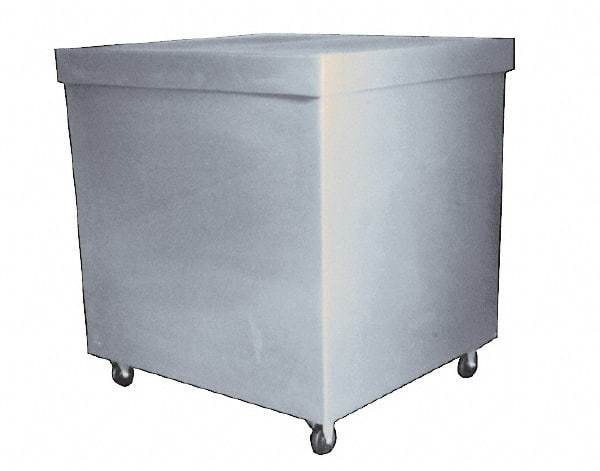Bayhead Products - 1,000 Lb Load Capacity, Polyethylene Rolling Covered Container - 28" Wide x 30" Long x 30" High - Eagle Tool & Supply