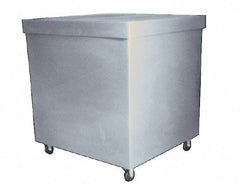 Bayhead Products - 1,000 Lb Load Capacity, Polyethylene Rolling Covered Container - 28" Wide x 30" Long x 30" High - Eagle Tool & Supply