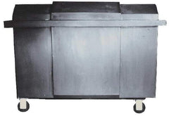 Bayhead Products - 1,000 Lb Load Capacity, Polyethylene Rolling Covered Container - 32" Wide x 48" Long x 30" High - Eagle Tool & Supply