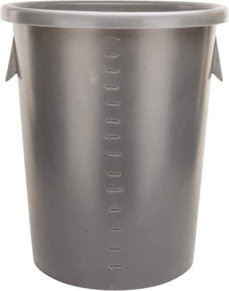 Bayhead Products - 40 Gal Gray Round Trash Can - Polyethylene, 29" High - Eagle Tool & Supply