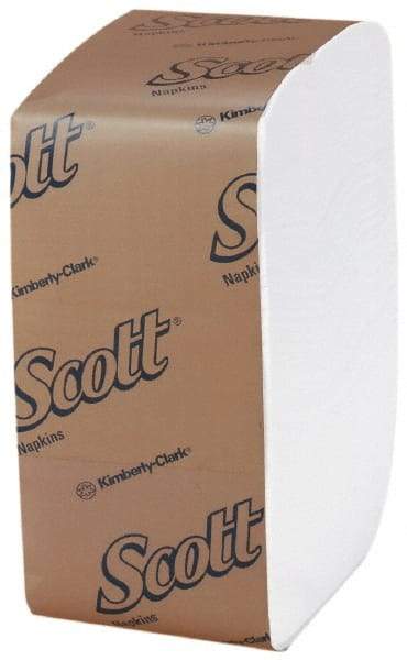 Scott - 12" Long x 13" Wide, Mini Fold Dispenser Dinner Paper Napkins - 1 Ply, White - Eagle Tool & Supply