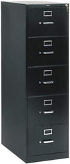 Hon - 26" Wide x 60" High x 26-1/2" Deep, 5 Drawer Vertical File with Lock - Steel, Black - Eagle Tool & Supply