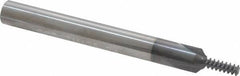 Scientific Cutting Tools - #10-24 Thread, 1/4" Shank Diam, TiAlN Coating, Solid Carbide Straight Flute Thread Mill - 3 Flutes, 2-1/2" OAL, #8 Min Noml Diameter - Eagle Tool & Supply