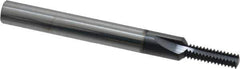 Scientific Cutting Tools - 1/4-28 Thread, 1/4" Shank Diam, AlTiN+ Coating, Solid Carbide Straight Flute Thread Mill - 3 Flutes, 2-1/2" OAL, 1/4" Min Noml Diameter - Eagle Tool & Supply