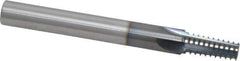 Scientific Cutting Tools - 1/16-27, 1/8-27 Thread, 3/8" Shank Diam, TiN Coating, Solid Carbide Straight Flute Thread Mill - 4 Flutes, 3-1/2" OAL, 1/8" Min Noml Diameter - Eagle Tool & Supply