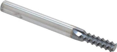 Scientific Cutting Tools - 3/8-20 Thread, 1/4" Shank Diam, TiN Coating, Solid Carbide Straight Flute Thread Mill - 4 Flutes, 2-1/2" OAL, 3/8" Min Noml Diameter - Eagle Tool & Supply