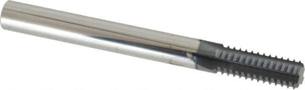 Scientific Cutting Tools - 3/8-40 Thread, 1/4" Shank Diam, TiN Coating, Solid Carbide Straight Flute Thread Mill - 4 Flutes, 2-1/2" OAL, 3/8" Min Noml Diameter - Eagle Tool & Supply