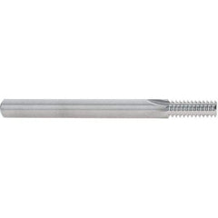 Scientific Cutting Tools - 3/8-16 Thread, 5/16" Shank Diam, Bright Coating, Solid Carbide Straight Flute Thread Mill - 4 Flutes, 3-1/2" OAL, 3/8" Min Noml Diameter - Eagle Tool & Supply