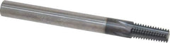 Scientific Cutting Tools - 1/16-27, 1/8-27 Thread, 1/4" Shank Diam, TiAlN Coating, Solid Carbide Straight Flute Thread Mill - 4 Flutes, 2-1/2" OAL, 1/16" Min Noml Diameter - Eagle Tool & Supply