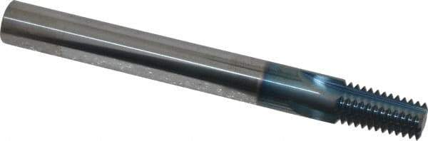 Scientific Cutting Tools - 1/4-18, 3/8-18 Thread, 3/8" Shank Diam, TiAlN Coating, Solid Carbide Straight Flute Thread Mill - 4 Flutes, 3-1/2" OAL, 1/4" Min Noml Diameter - Eagle Tool & Supply