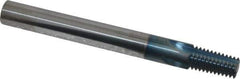 Scientific Cutting Tools - 1/4-18, 3/8-18 Thread, 3/8" Shank Diam, TiAlN Coating, Solid Carbide Straight Flute Thread Mill - 4 Flutes, 3-1/2" OAL, 1/4" Min Noml Diameter - Eagle Tool & Supply