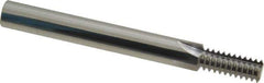Scientific Cutting Tools - 7/16-14 Thread, 3/8" Shank Diam, Bright Coating, Solid Carbide Straight Flute Thread Mill - 4 Flutes, 3-1/2" OAL, 7/16" Min Noml Diameter - Eagle Tool & Supply