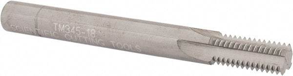 Scientific Cutting Tools - 7/16-18 Thread, 3/8" Shank Diam, Bright Coating, Solid Carbide Straight Flute Thread Mill - 4 Flutes, 3-1/2" OAL, 7/16" Min Noml Diameter - Eagle Tool & Supply